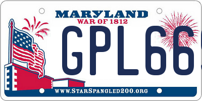 MD license plate GPL669