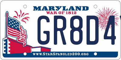 MD license plate GR8D4Y