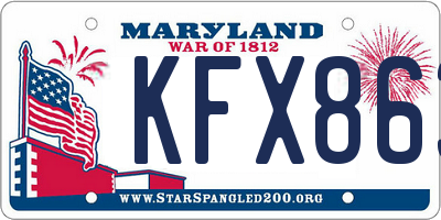 MD license plate KFX863