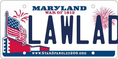 MD license plate LAWLADY