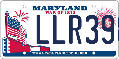 MD license plate LLR398