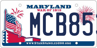 MD license plate MCB853