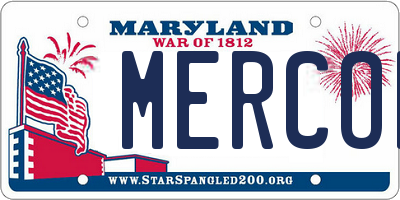MD license plate MERCON