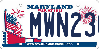MD license plate MWN230