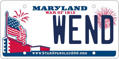 MD license plate WEND