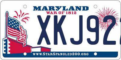 MD license plate XKJ922