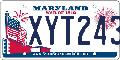 MD license plate XYT2436
