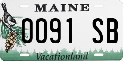 ME license plate 0091SB