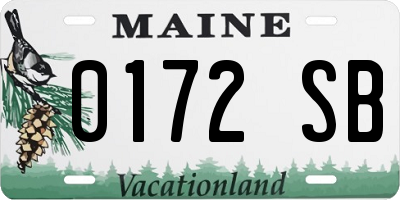 ME license plate 0172SB