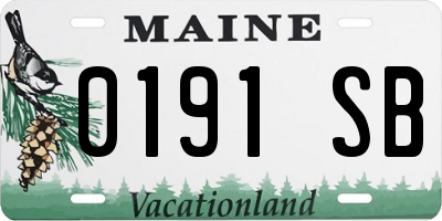 ME license plate 0191SB
