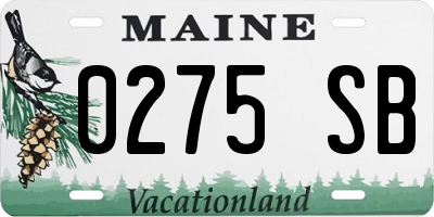 ME license plate 0275SB