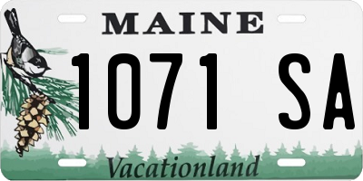 ME license plate 1071SA