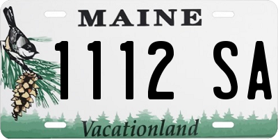 ME license plate 1112SA