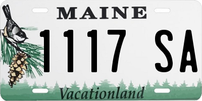 ME license plate 1117SA