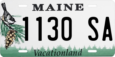 ME license plate 1130SA