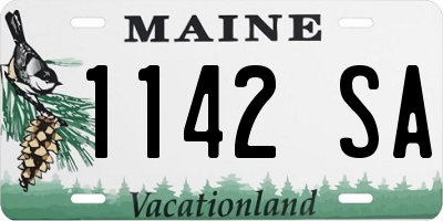 ME license plate 1142SA