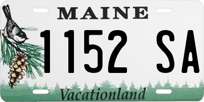 ME license plate 1152SA