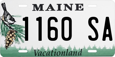 ME license plate 1160SA