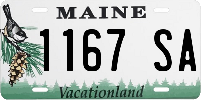 ME license plate 1167SA