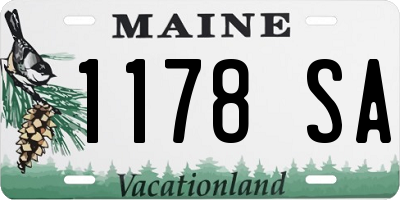 ME license plate 1178SA