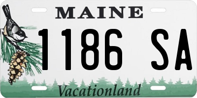 ME license plate 1186SA