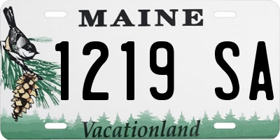 ME license plate 1219SA