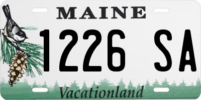 ME license plate 1226SA