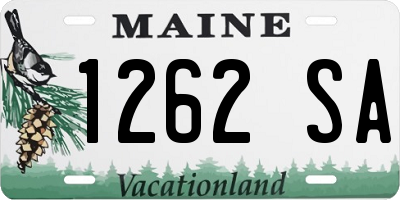 ME license plate 1262SA
