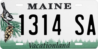 ME license plate 1314SA