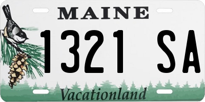 ME license plate 1321SA