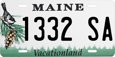ME license plate 1332SA