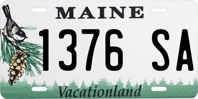 ME license plate 1376SA