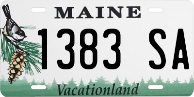 ME license plate 1383SA