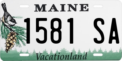 ME license plate 1581SA