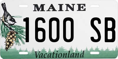 ME license plate 1600SB