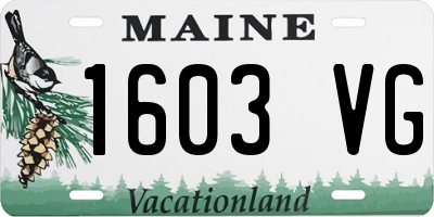 ME license plate 1603VG