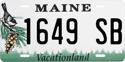 ME license plate 1649SB
