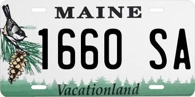 ME license plate 1660SA