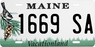 ME license plate 1669SA