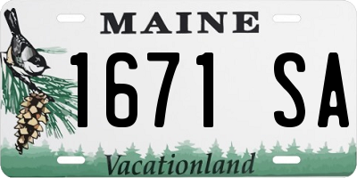 ME license plate 1671SA