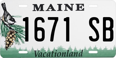 ME license plate 1671SB