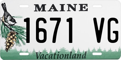 ME license plate 1671VG