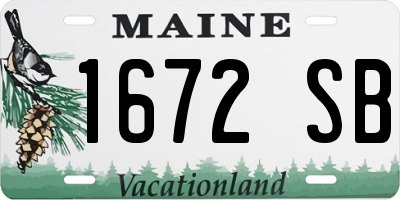 ME license plate 1672SB