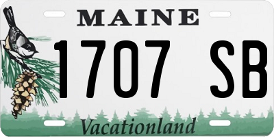 ME license plate 1707SB