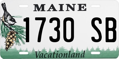 ME license plate 1730SB