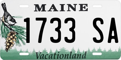 ME license plate 1733SA