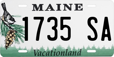 ME license plate 1735SA