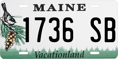 ME license plate 1736SB
