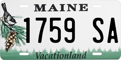 ME license plate 1759SA