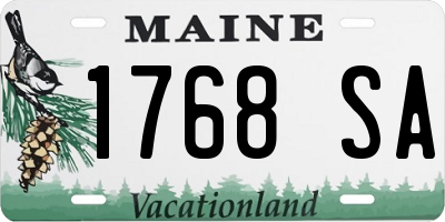 ME license plate 1768SA